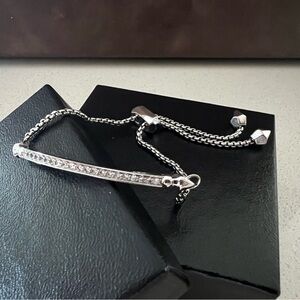 Kendra Scott Ott Bolo Silver Rhodium Bracelet with CZ Crystals